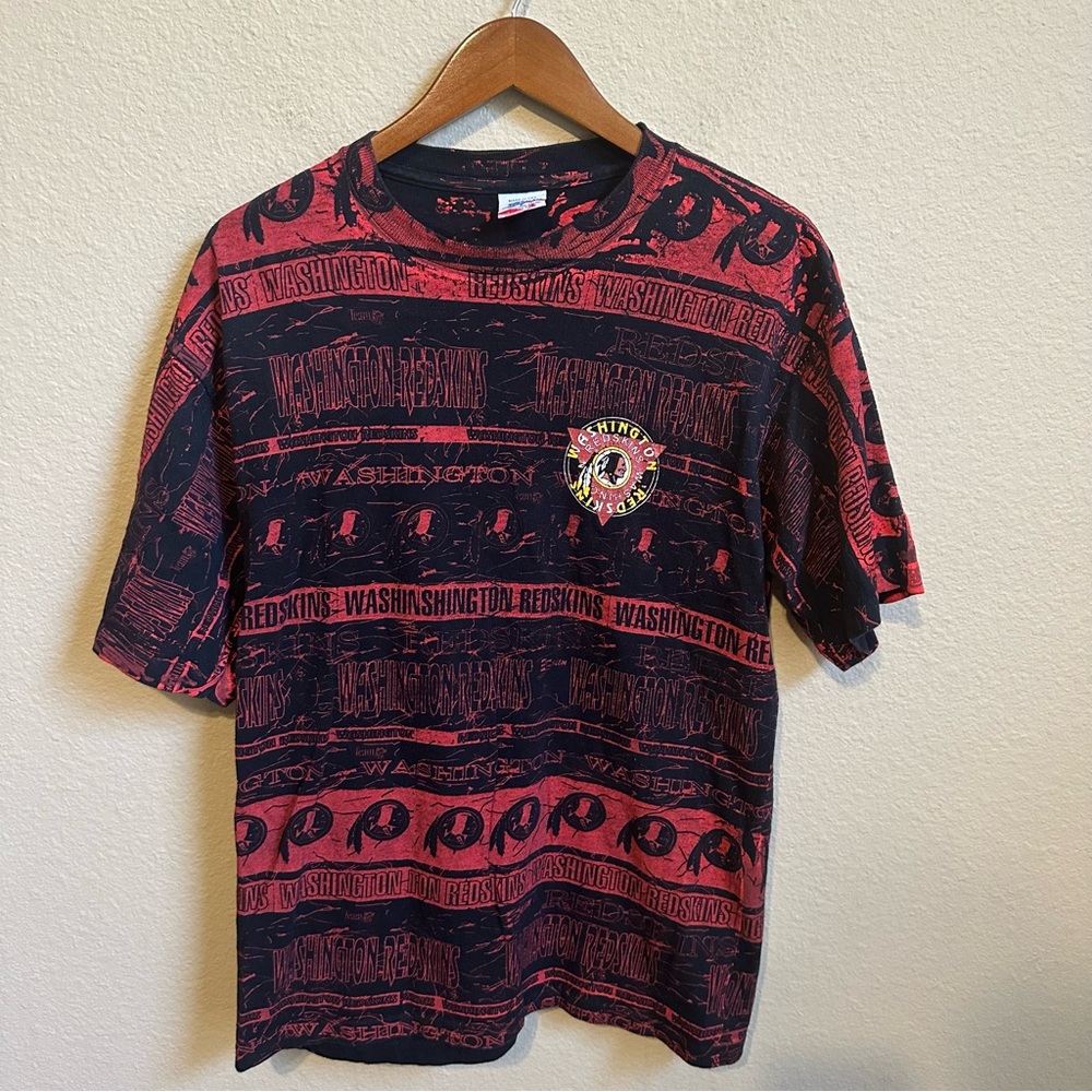 Vintage 90s Salem Sportswear Washington Redskins AOP Tie-Dye T-Shirt